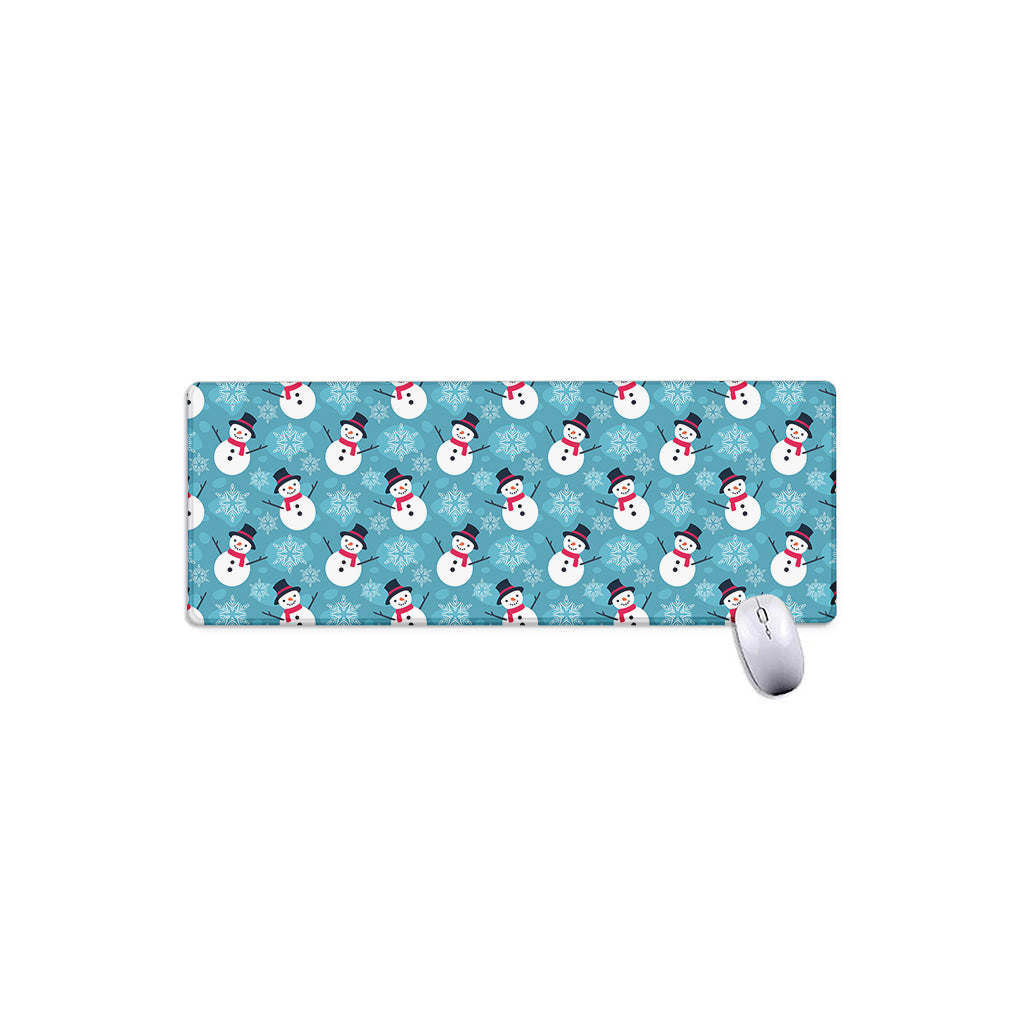 Snowman And Snowflake Pattern Print Extended Mouse Pad