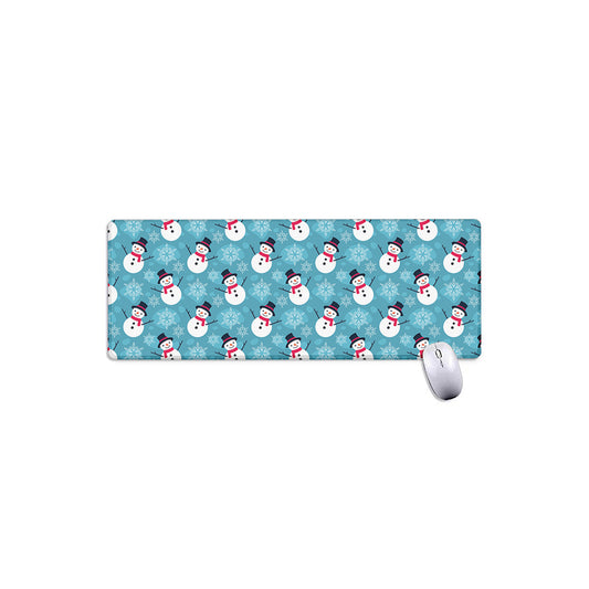 Snowman And Snowflake Pattern Print Extended Mouse Pad