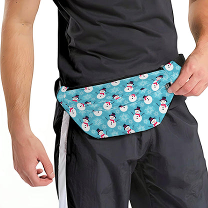 Snowman And Snowflake Pattern Print Fanny Pack