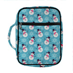 Snowman And Snowflake Pattern Print Front Pocket Bible Bag