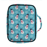 Snowman And Snowflake Pattern Print Front Pocket Bible Bag