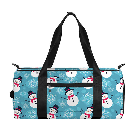 Snowman And Snowflake Pattern Print Gym Bag