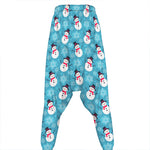Snowman And Snowflake Pattern Print Hammer Pants