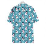 Snowman And Snowflake Pattern Print Hawaiian Shirt