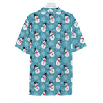 Snowman And Snowflake Pattern Print Hawaiian Shirt