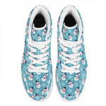 Snowman And Snowflake Pattern Print High Top Leather Sneakers