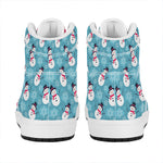 Snowman And Snowflake Pattern Print High Top Leather Sneakers