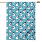 Snowman And Snowflake Pattern Print House Flag