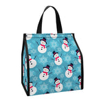 Snowman And Snowflake Pattern Print Insulated Lunch Tote