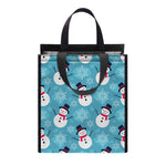 Snowman And Snowflake Pattern Print Insulated Lunch Tote