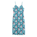 Snowman And Snowflake Pattern Print Jersey Midi Cami Dress