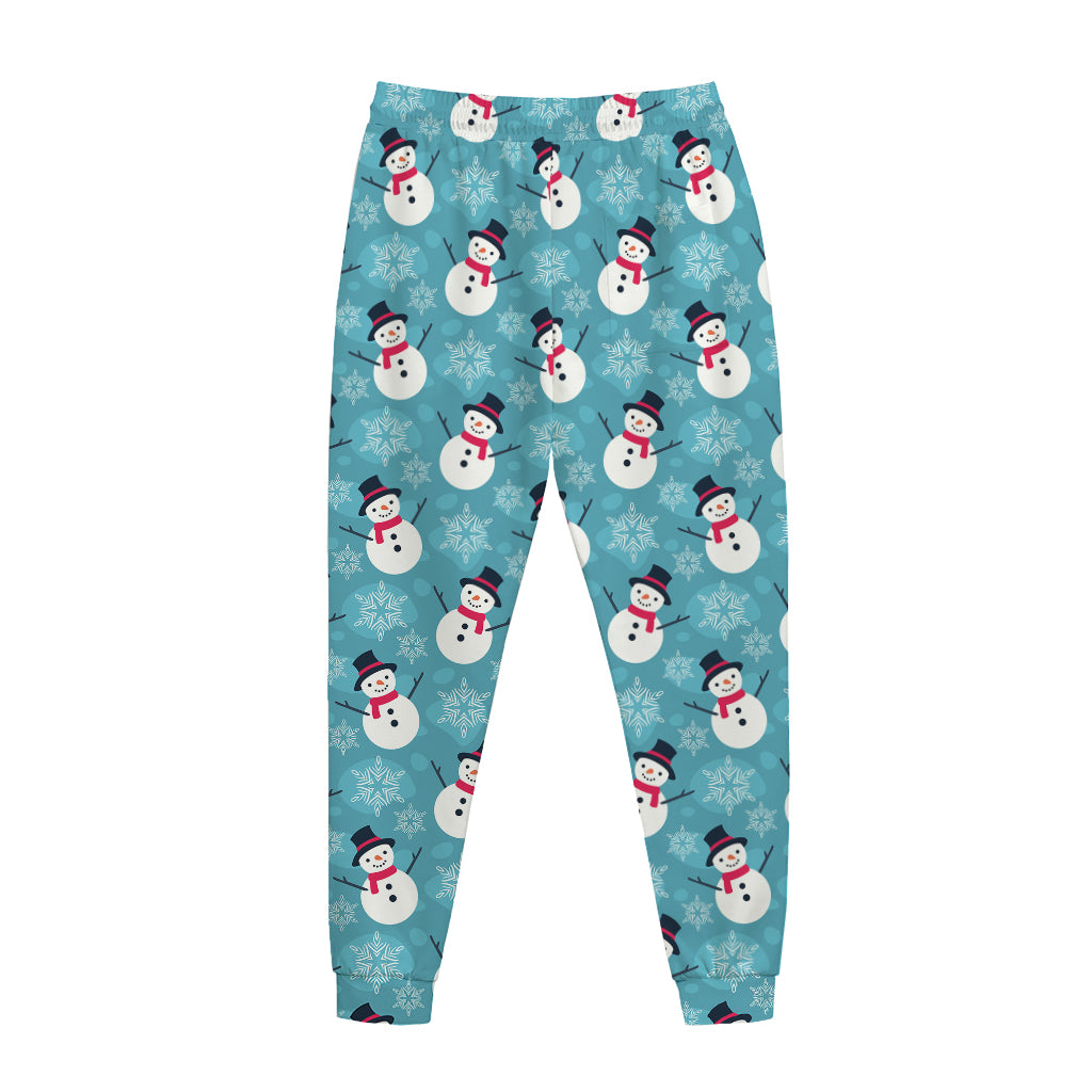 Snowman And Snowflake Pattern Print Jogger Pants