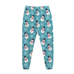 Snowman And Snowflake Pattern Print Jogger Pants