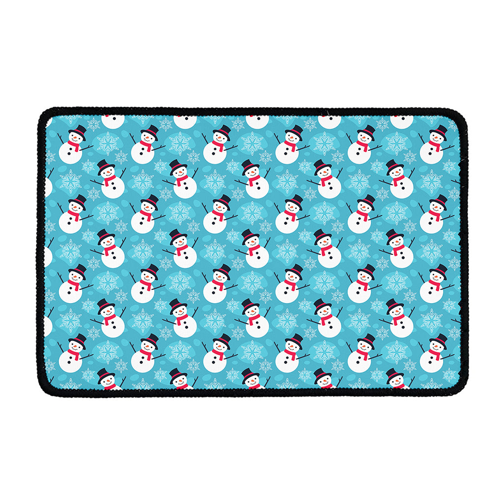 Snowman And Snowflake Pattern Print Kitchen Mat
