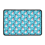 Snowman And Snowflake Pattern Print Kitchen Mat