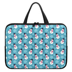 Snowman And Snowflake Pattern Print Laptop Sleeve With Handle