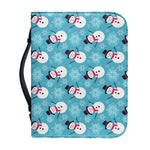 Snowman And Snowflake Pattern Print Leather Bible Cover