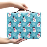 Snowman And Snowflake Pattern Print Leather Bible Cover