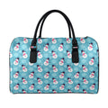 Snowman And Snowflake Pattern Print Leather Duffel Bag