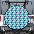 Snowman And Snowflake Pattern Print Leather Spare Tire Cover