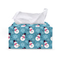Snowman And Snowflake Pattern Print Leather Tissue Box Cover