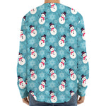 Snowman And Snowflake Pattern Print Long Sleeve Baseball Jersey