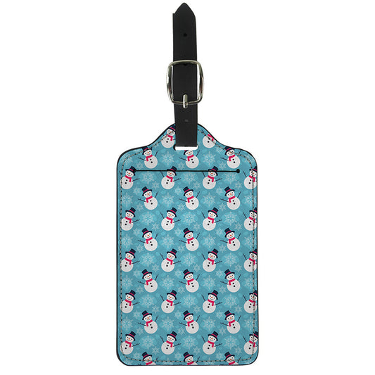 Snowman And Snowflake Pattern Print Luggage Tag