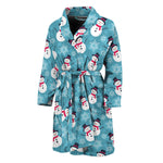 Snowman And Snowflake Pattern Print Men's Bathrobe