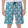 Snowman And Snowflake Pattern Print Men's Beach Shorts
