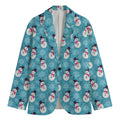 Snowman And Snowflake Pattern Print Men's Cotton Blazer