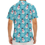 Snowman And Snowflake Pattern Print Men's Deep V-Neck Shirt