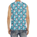 Snowman And Snowflake Pattern Print Men's Fitness Tank Top