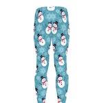 Snowman And Snowflake Pattern Print Men's leggings
