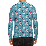 Snowman And Snowflake Pattern Print Men's Long Sleeve Rash Guard