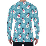 Snowman And Snowflake Pattern Print Men's Long Sleeve T-Shirt