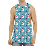 Snowman And Snowflake Pattern Print Men's Muscle Tank Top