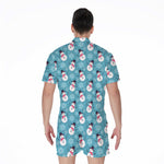 Snowman And Snowflake Pattern Print Men's Rompers