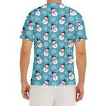 Snowman And Snowflake Pattern Print Men's Short Sleeve Rash Guard