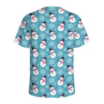Snowman And Snowflake Pattern Print Men's Sports T-Shirt