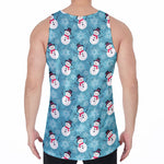 Snowman And Snowflake Pattern Print Men's Velvet Tank Top