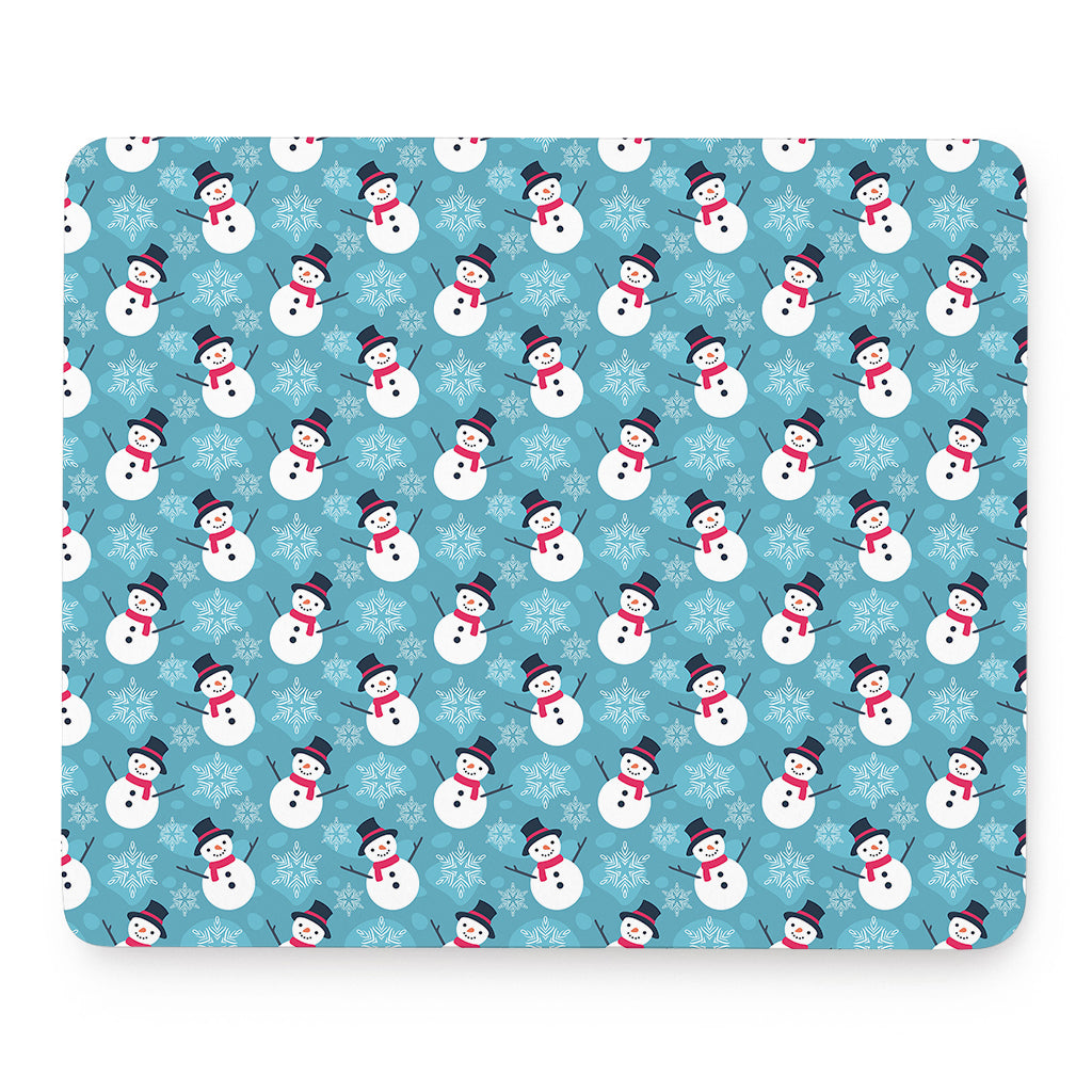 Snowman And Snowflake Pattern Print Mouse Pad