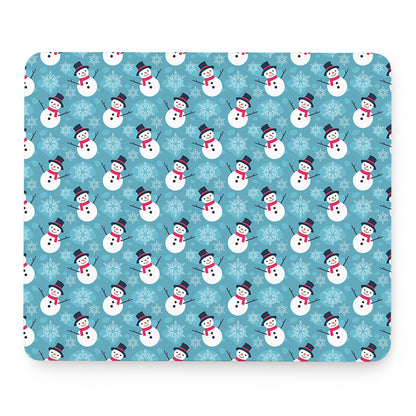 Snowman And Snowflake Pattern Print Mouse Pad