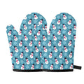 Snowman And Snowflake Pattern Print Oven Mitts