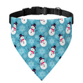 Snowman And Snowflake Pattern Print Over The Collar Dog Bandana