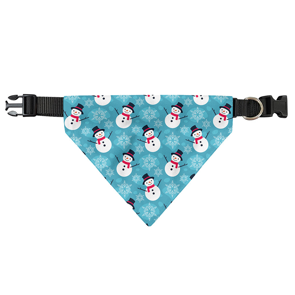 Snowman And Snowflake Pattern Print Over The Collar Dog Bandana