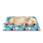 Snowman And Snowflake Pattern Print Pet Cooling Mat Cover