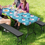 Snowman And Snowflake Pattern Print Picnic Table Cover