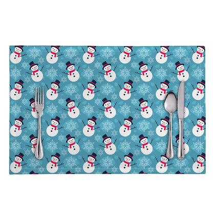 Snowman And Snowflake Pattern Print Placemat