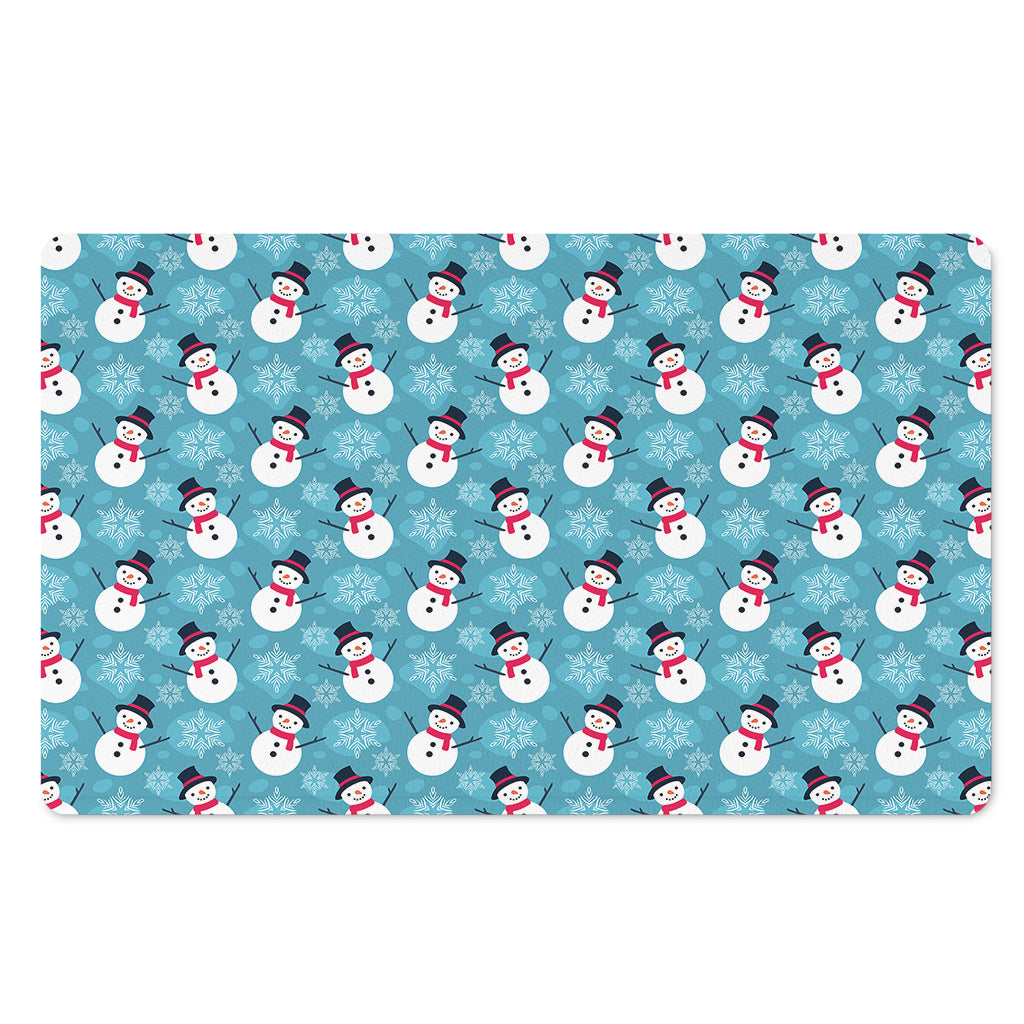Snowman And Snowflake Pattern Print Polyester Doormat