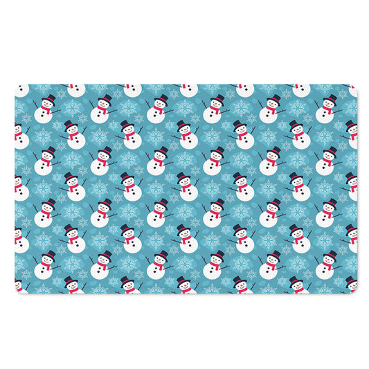 Snowman And Snowflake Pattern Print Polyester Doormat